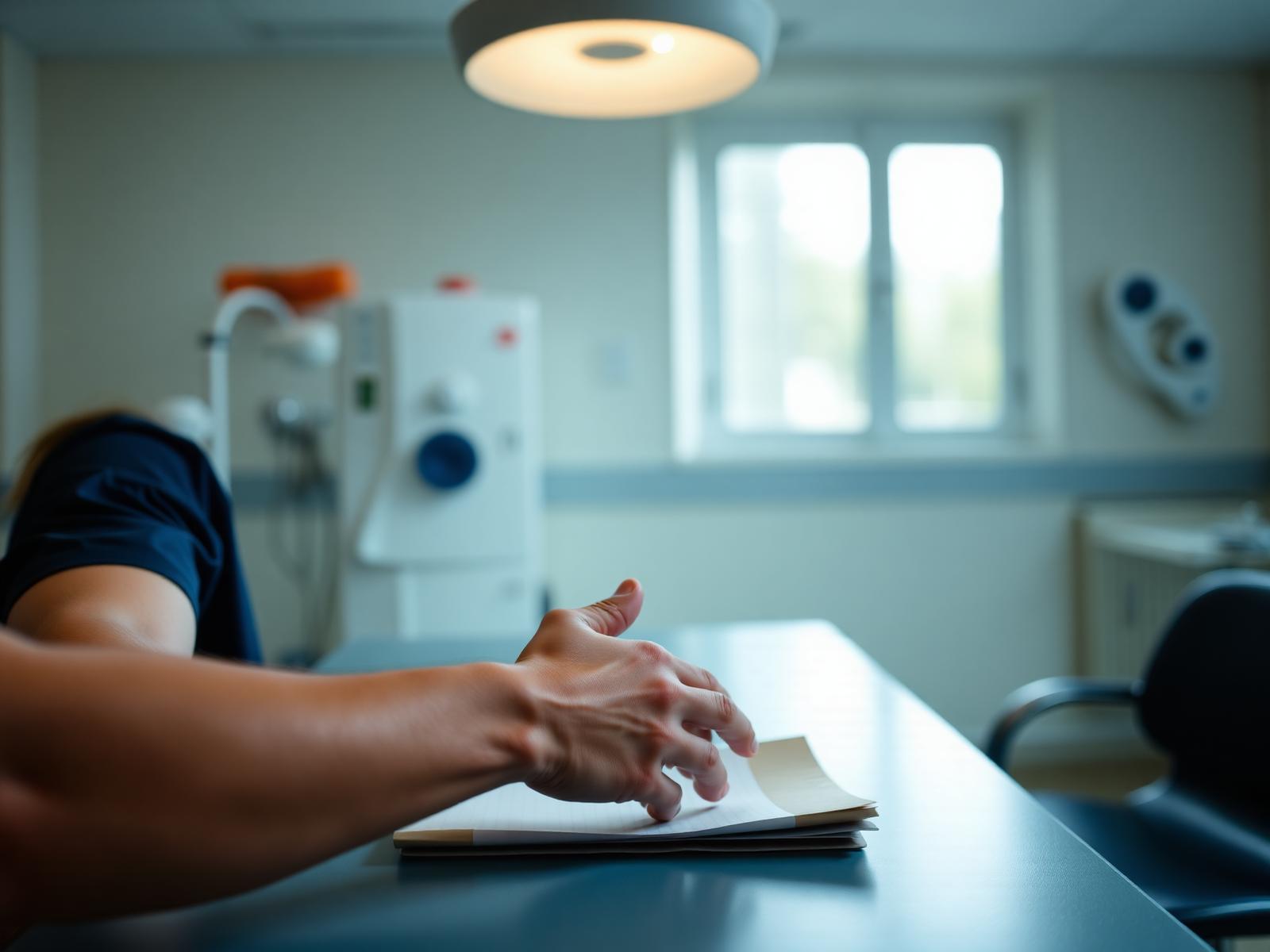 Hands meeting across a consultation table